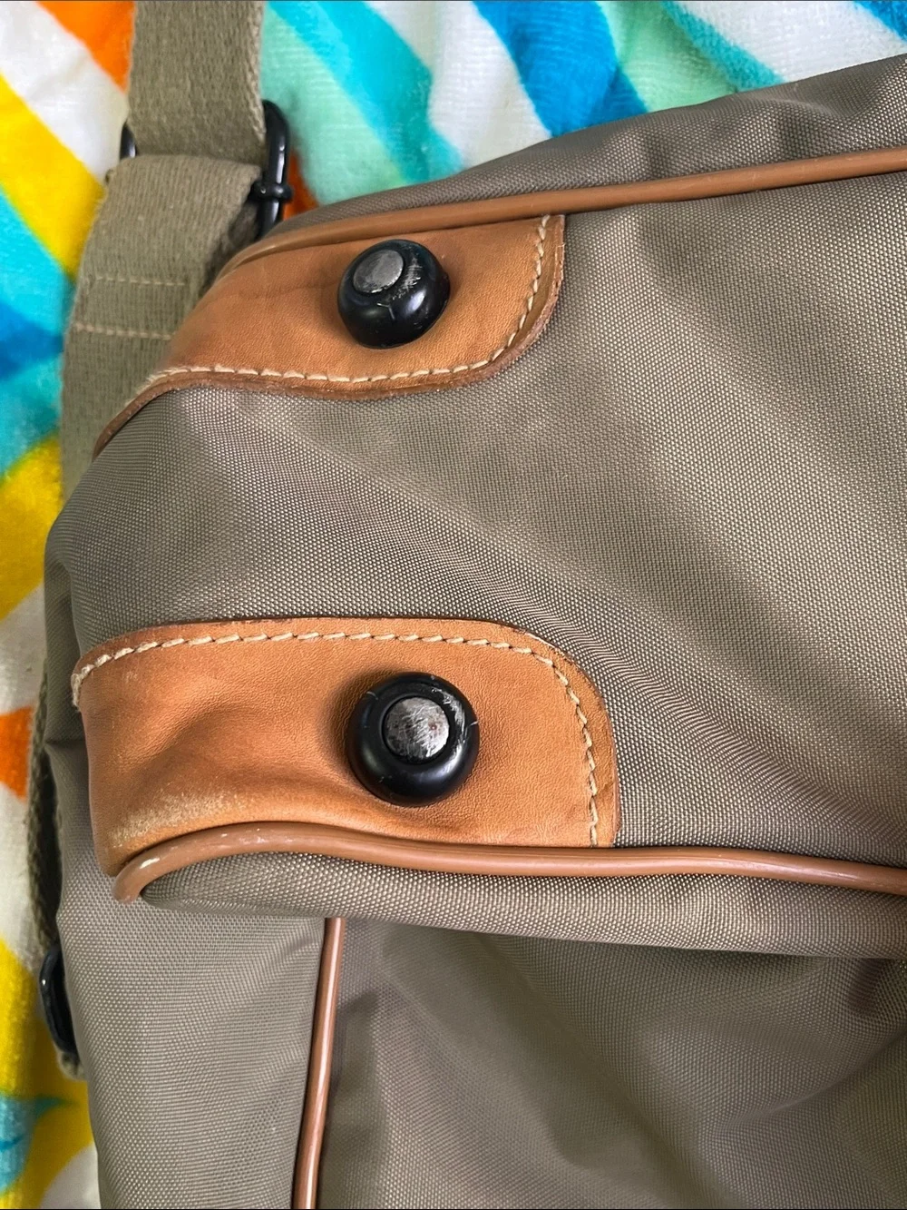 Dior Olive Messenger Bag with Tan Trim